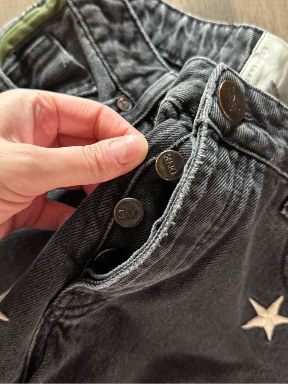 Revolve One Teaspoon Saints Boyfriend Black Star Button Fly Jeans - Picture 4 of 8